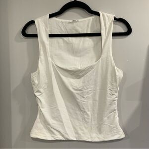 3/$25 ✺ Ardene Contour Square Neck Tank TOp White L